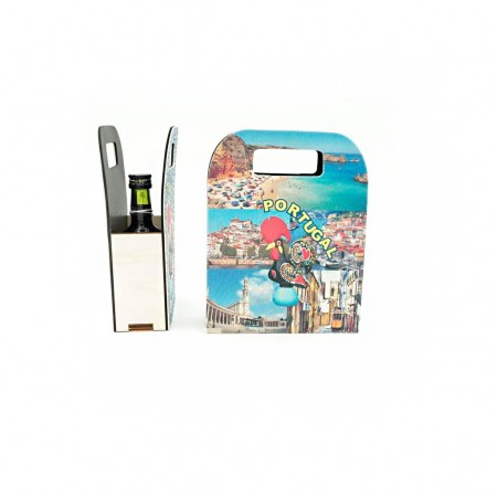 Embalagem para 3 Garrafas em Madeira e Latex Embalagem para 3 Garrafas em Madeira e Latex