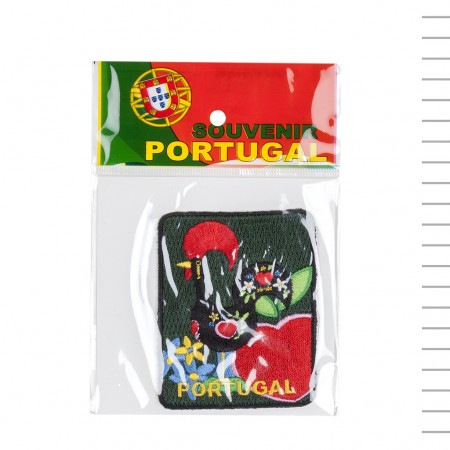 Emblema Bordado Rectangular Verde C/ Galo Emblema Bordado Rectangular Verde C/ Galo