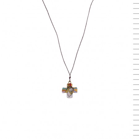 Fio C/ Cruz de Madeira e Cristo Colorido