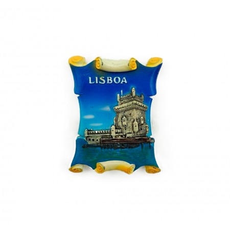 Iman Poliresina Pergaminho com Torre de Belém 311 Iman Poliresina Pergaminho com Torre de Belém 311