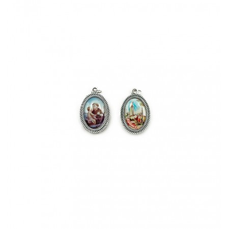 Medalha Dupla Nikelada e Resina Color. Div. Santos