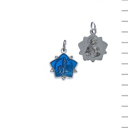 Medalha Estrela Azul Com Aparição De Fátima Medalha Estrela Azul Com Aparição De Fátima