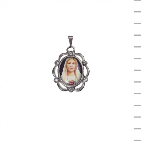 Medalha Niquelada Orla Pedras Coracão De Maria Medalha Niquelada Orla Pedras Coracão De Maria