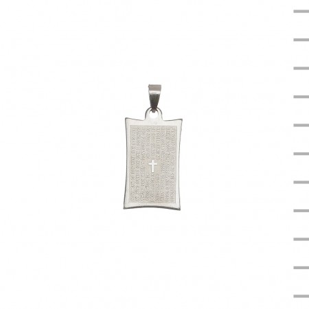 Medalha Ondulada em Aço Inox C/ Pai Nosso Medalha Ondulada em Aço Inox C/ Pai Nosso
