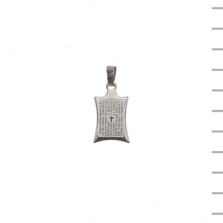 Medalha Ondulada em Aço Inox C/ Pai Nosso Pequena Medalha Ondulada em Aço Inox C/ Pai Nosso Pequena