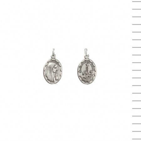 Medalha Oval Oxidada com Virgem/ Aparição Medalha Oval Oxidada com Virgem/ Aparição