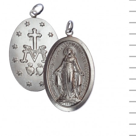 Medalha Oval Prata Milagrosa 45mm 7,50gr Medalha Oval Prata Milagrosa 45mm 7,50gr