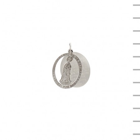 Medalha Prata 925 com Nossa Sra. de Fátima e Oração 2,8gr Medalha Prata 925 com Nossa Sra. de Fátima e Oração 2,8gr