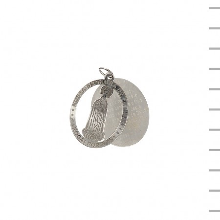 Medalha Prata 925 com Nossa Sra. de Fátima e Oração 4,2gr Medalha Prata 925 com Nossa Sra. de Fátima e Oração 4,2gr