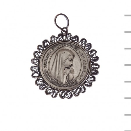 Medalha Prata e Filigrana Rosto Fátima 8,00gr Medalha Prata e Filigrana Rosto Fátima 8,00gr