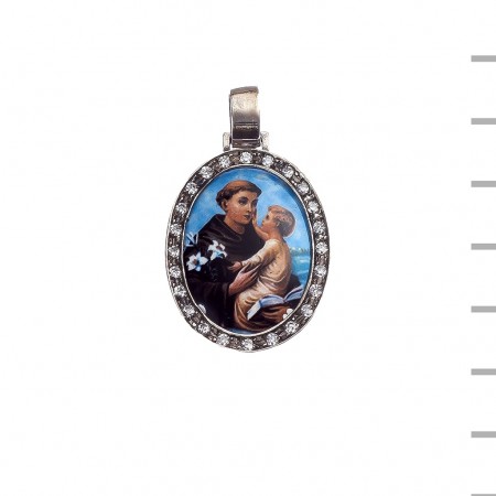 Medalha Prata e Pedras Santo António 4,50gr Medalha Prata e Pedras Santo António 4,50gr