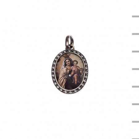 Medalha Prata e Pedras Sra. do Carmo 4,00gr Medalha Prata e Pedras Sra. do Carmo 4,00gr