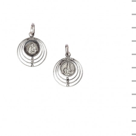 Medalha Prata Fátima Aparição 3 Aros 3,0gr Medalha Prata Fátima Aparição 3 Aros 3,0gr