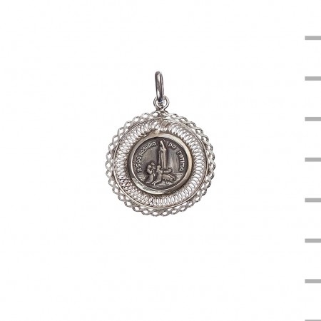 Medalha Prata Redonda Renda Dupla Aparição 4,00gr Medalha Prata Redonda Renda Dupla Aparição 4,00gr
