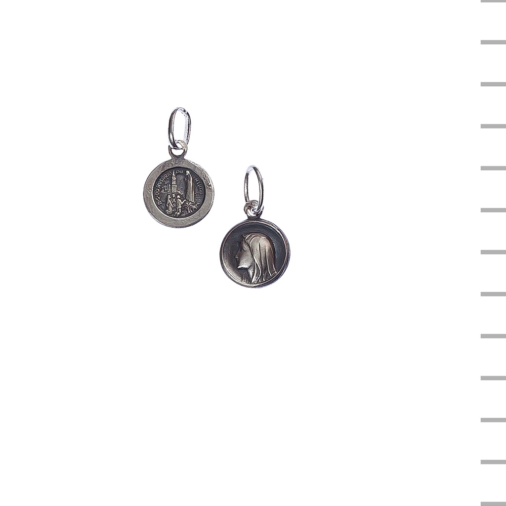 Medalha Prata Redonda Virgem/ Aparição 1,20gr