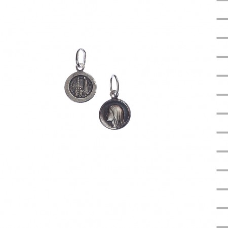 Medalha Prata Redonda Virgem/ Aparição 1,20gr Medalha Prata Redonda Virgem/ Aparição 1,20gr