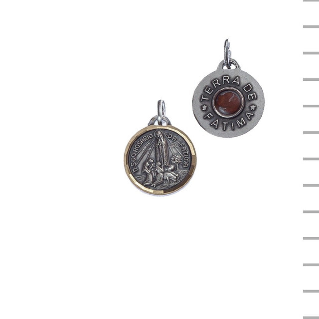 Medalha Redonda Com Terra De Fátima
