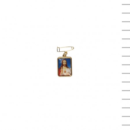 Medalha Retangular Dourada Escapulário