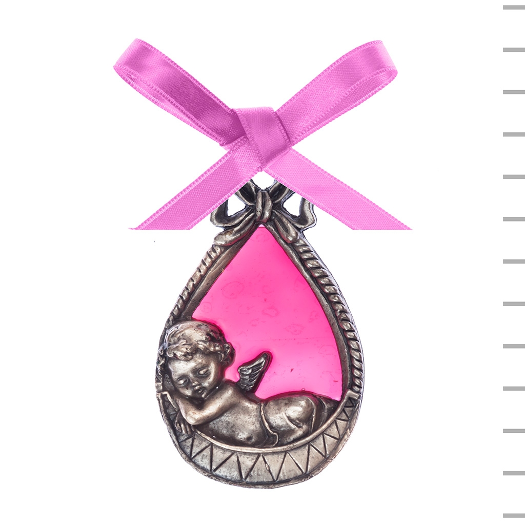 Medalhão com Anjo Rosa