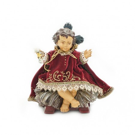 Menino Jesus Sent. Palhas Médio Barroco Vestido 22cm Menino Jesus Sent. Palhas Médio Barroco Vestido 22cm
