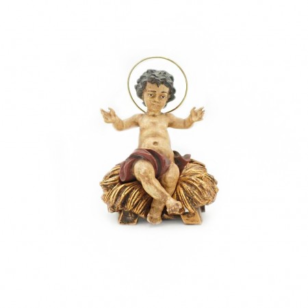 Menino Jesus Sentado Palhas Médio P.Ant. 22cm Menino Jesus Sentado Palhas Médio P.Ant. 22cm