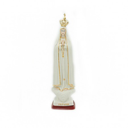 N. Sra de Fátima em Porcelana Filete Ouro 30 cm N. Sra de Fátima em Porcelana Filete Ouro 30 cm