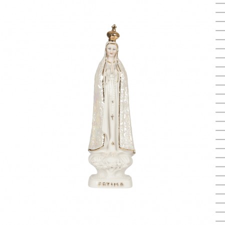 N. Sra de Fátima em Porcelana Manto Pérola - 18.5cm N. Sra de Fátima em Porcelana Manto Pérola - 18.5cm