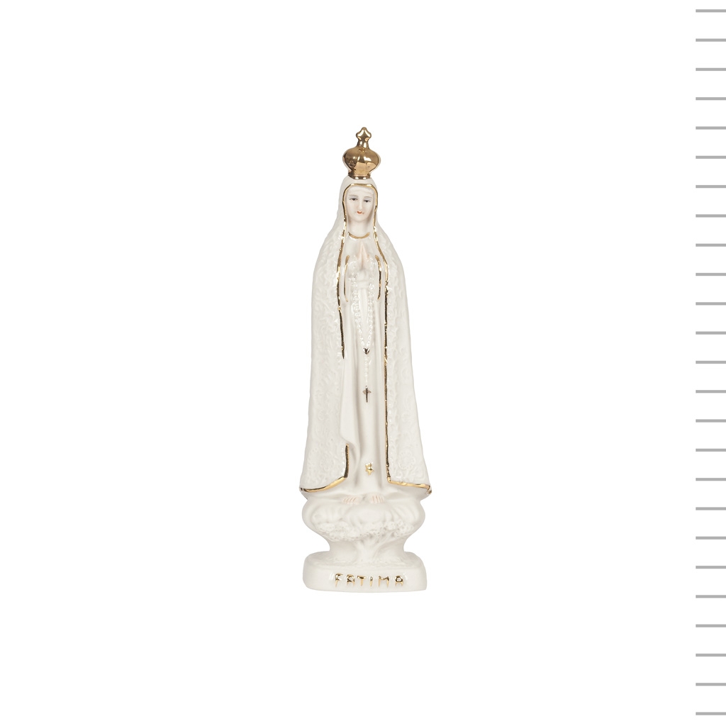 N. Sra de Fátima em Porcelana Ouro 15cm
