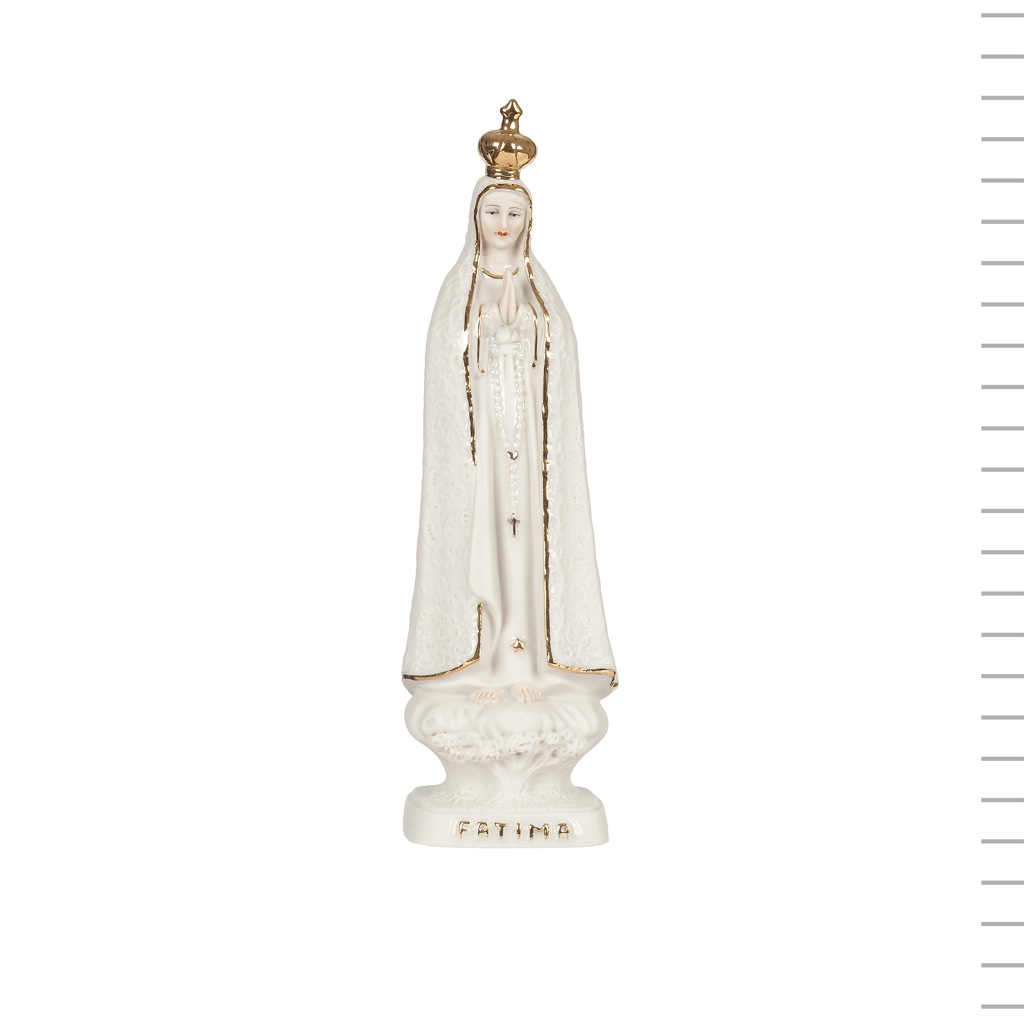 N. Sra. de Fátima em Porcelana Manto Ouro