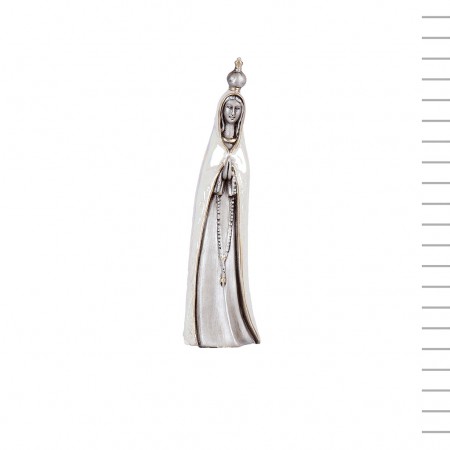 Nossa Senhora de Fátima Estilizada Porcelana Prata 13cm Nossa Senhora de Fátima Estilizada Porcelana Prata 13cm