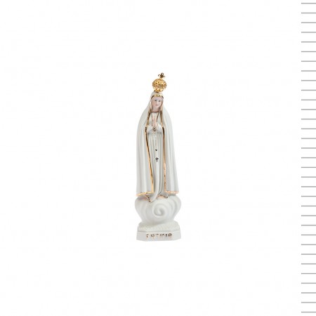 Nossa Sra. de Fátima Porcelana Dourada 18cm Nossa Sra. de Fátima Porcelana Dourada 18cm