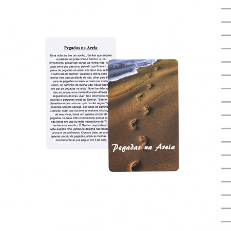 Pagela Plastificada Pegadas na Areia