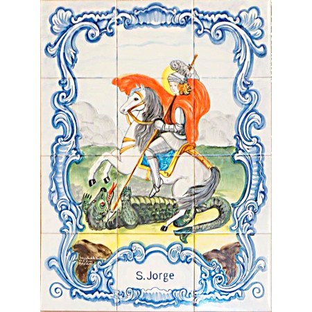 Painel de 12 Azulejos Pintados à Mão Tradicional Painel de 12 Azulejos Pintados à Mão Tradicional