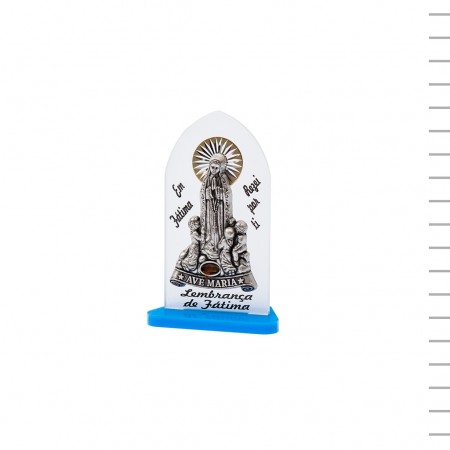 Placa Acrílica Bicolor Fátima Metal 9 cm Placa Acrílica Bicolor Fátima Metal 9 cm