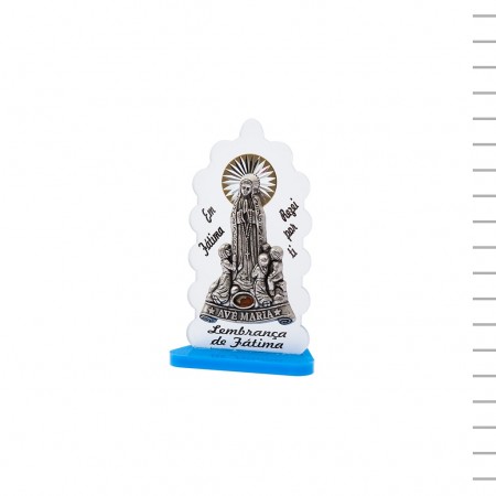 Placa Acrílica Bicolor Fátima Metal 9,5 cm Placa Acrílica Bicolor Fátima Metal 9,5 cm