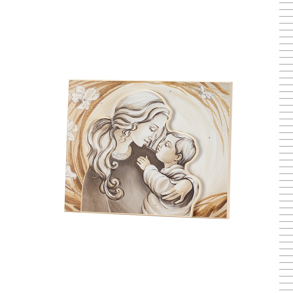 Placa Amor de Mãe em Madeira Colorida 20*25cm