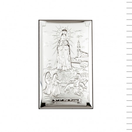 Placa Bilaminada C/ Aparição de Fátima 15 x 9cm