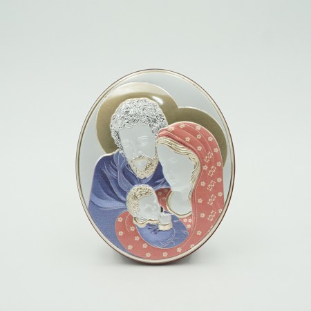 Placa Bilaminada Sagrada Família Colorida 11x14cm Placa Bilaminada Sagrada Família Colorida 11x14cm