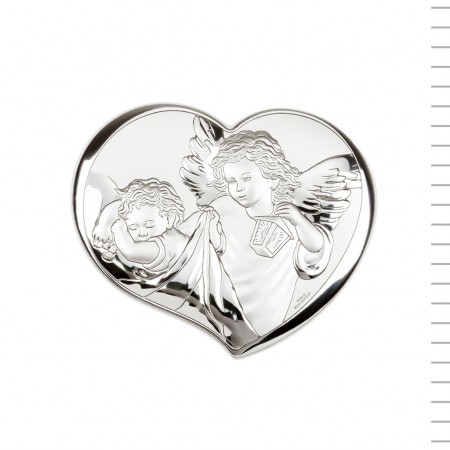 Placa Branca Bilaminada C/ Anjos 14.5x12.5cm