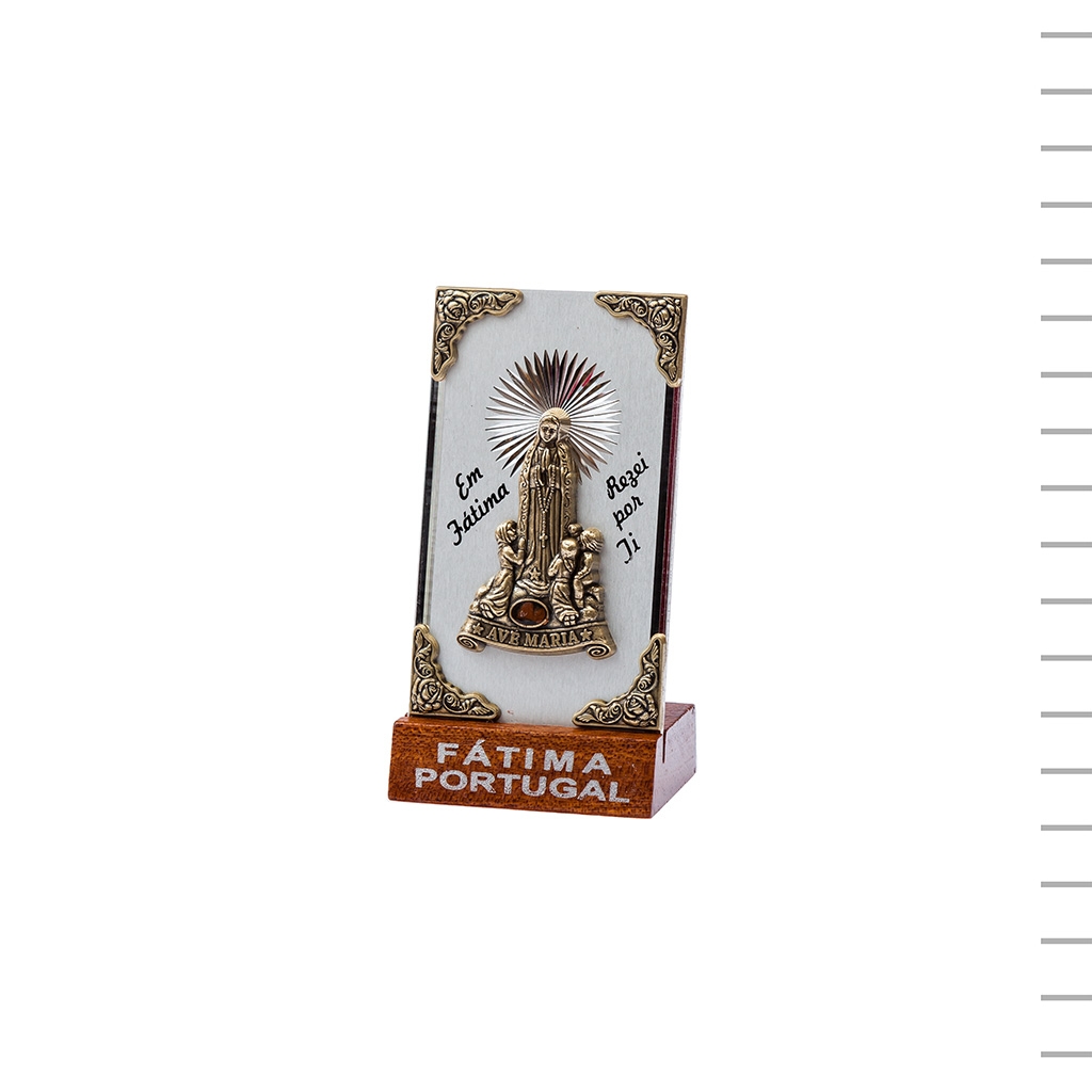 Placa com Cantos Fátima Metal 9 cm