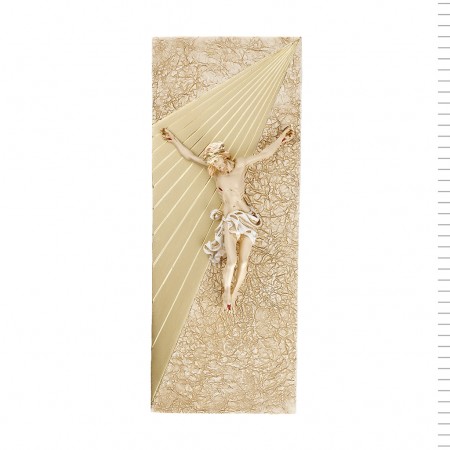 Placa com Cristo Pedra e Ouro 19*34cm Placa com Cristo Pedra e Ouro 19*34cm