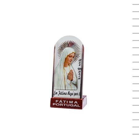 Placa de Alumínio Oval Fátima Resina 9,5cm