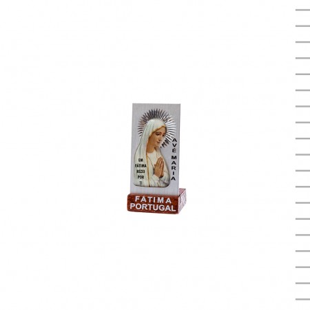 Placa de Alumínio Fátima Colorida Rectangular com Base
