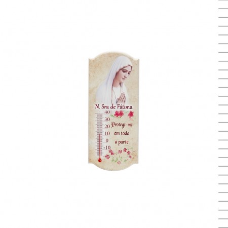 Placa de Pousar/Pendurar com Nossa Sra. de Fátima e Termómetro Placa de Pousar/Pendurar com Nossa Sra. de Fátima e Termómetro