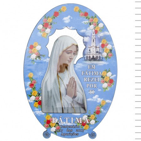 Placa Madeira Virgem Colorida 21cm