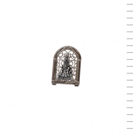Placa Oval Rendilhada Aparição Metal Fátima 5,5 cm Placa Oval Rendilhada Aparição Metal Fátima 5,5 cm