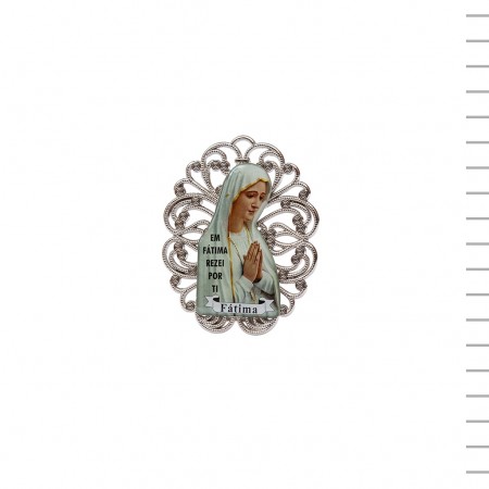Placa Rendilhada Fátima Colorida 8 cm Placa Rendilhada Fátima Colorida 8 cm