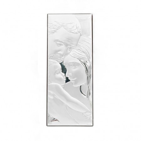 Placa Sagrada Familia Argentada Gigante Placa Sagrada Familia Argentada Gigante