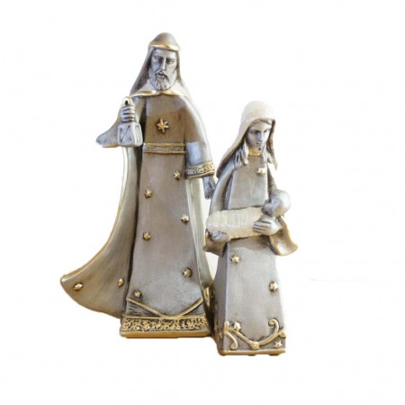 Presépio 3 Peças Pequeno Prateado e Dourado