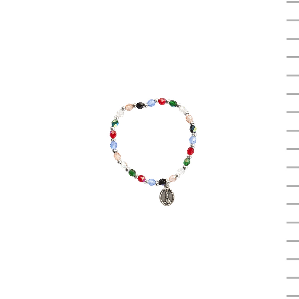 Pulseira de Criança Conta Colorida com Medalha